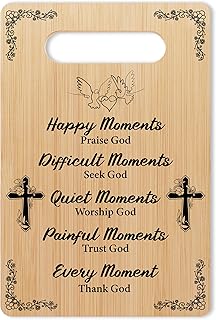 Christian Wedding Cutting Board, Religious Marriage Wood Charcuterie Board, Wedding Gifts For Couples, Christian Engagement Gifts, Bible Verse Bamboo Chopping Board, Kitchen Home Farmhouse Decor -04