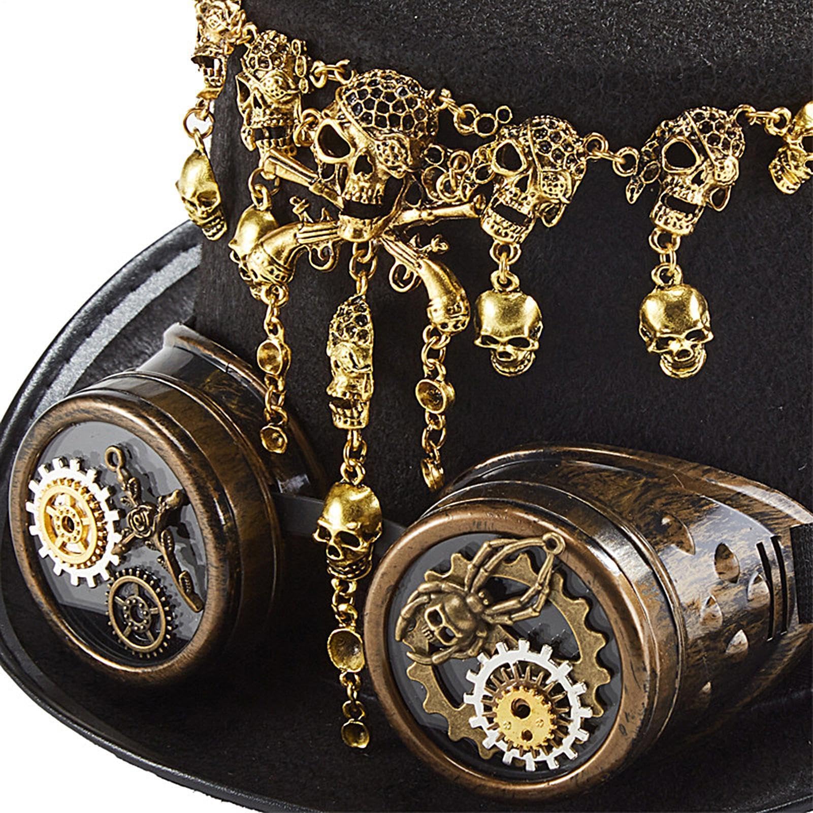 Generico Steampunk Cappello a Cilindro cosplay vintage con occhiali