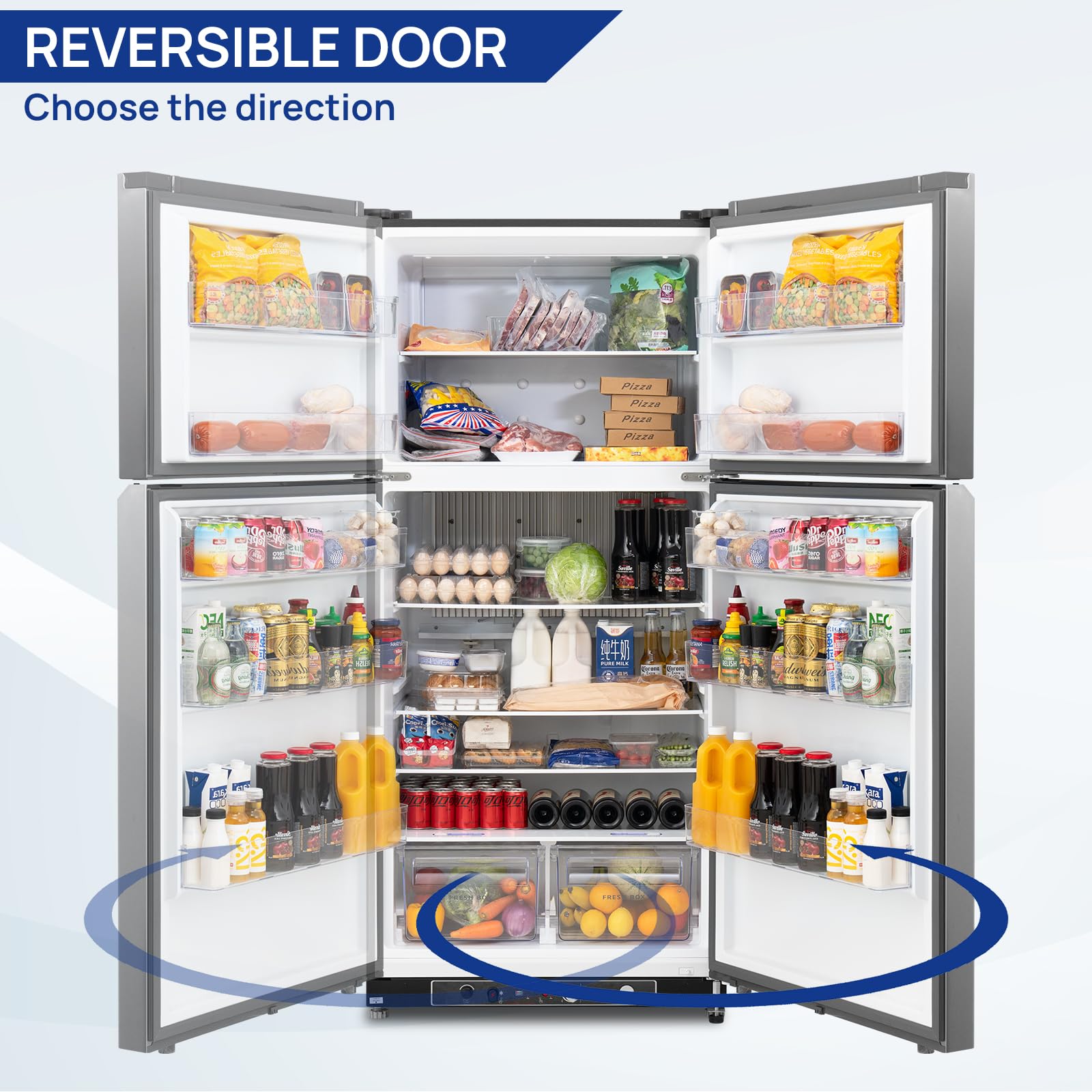 Smad Propane Refrigerator 19.5 Cu.Ft, Off Grid Propane Refrigerator With Freezer, Propane Fridge Powered 110v/Lpg With Top Freezer, For Garage,RV,Cabin,Food Truck,Cottages Use on Fridge.com - View 6