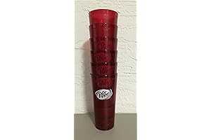 Dr. Pepper Ruby Red Plastic Tumblers 24-Ounce Restaurant Grade Cups, Set of 6