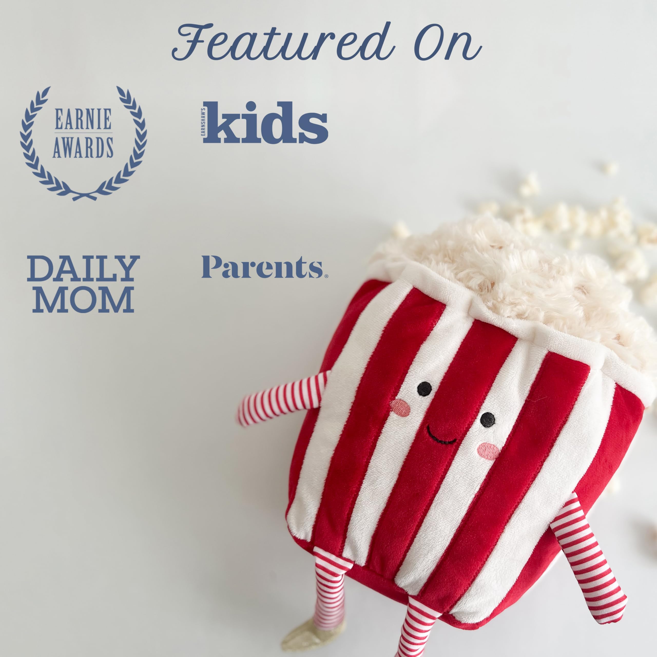 MON AMI Soft Stuffed Plush Toy – 7”, Handcrafted Squishable Fruit Plushie, Use as Toy or Nursery Room Décor, Great Gift for Kids of All Ages: Pablo Popcorn