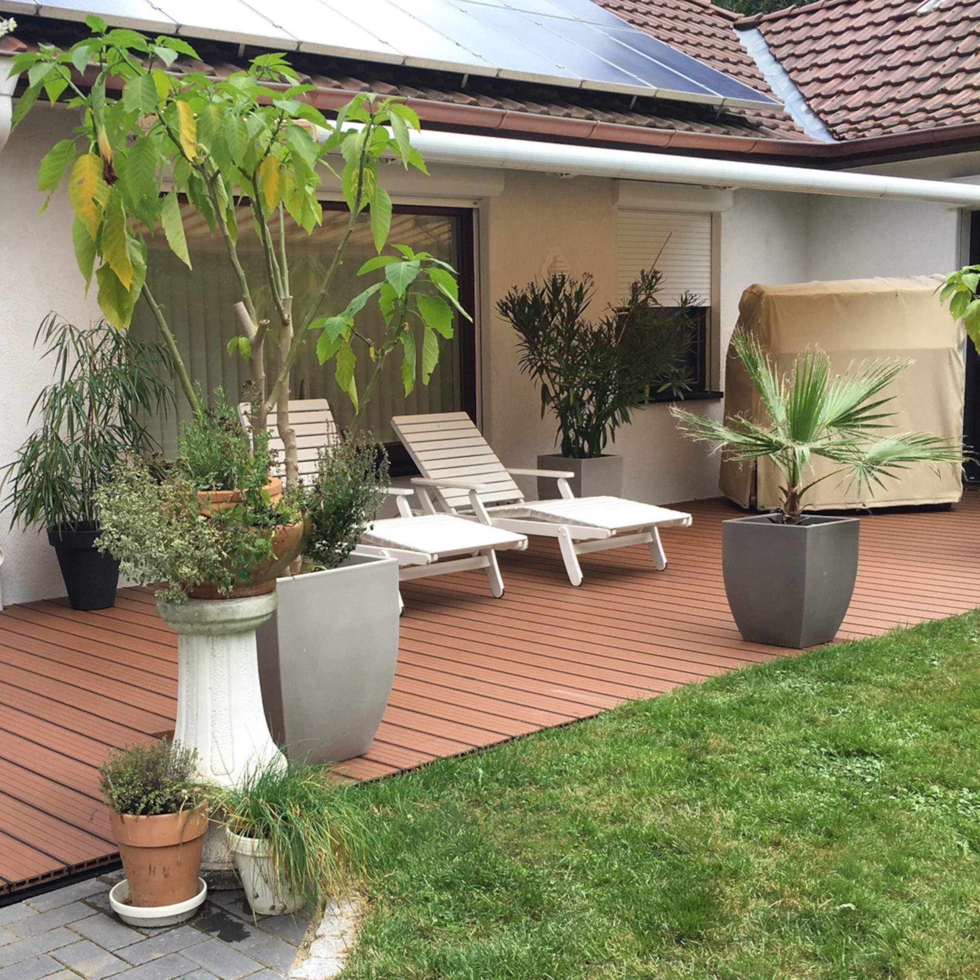 Terrassendielen 220 cm Diele 25mm anthrazit Bausatz 2-60 m²