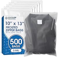 Vista 9 de Spartan Industrial - 9 x 12 pulgadas (100 unidades) Bolsas de plástico esmeriladas con cierre de cremallera de 3 mil con cierre resellable