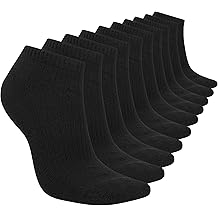 Skechers womens 10-pack Half Terry Classic Low Cut Socks, Comfort-fit & Cushioned Footbed