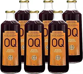 Suco de Uva Integral OQ Sem Adição de Açúcar e Conservantes (1 Litro - Pack 6)