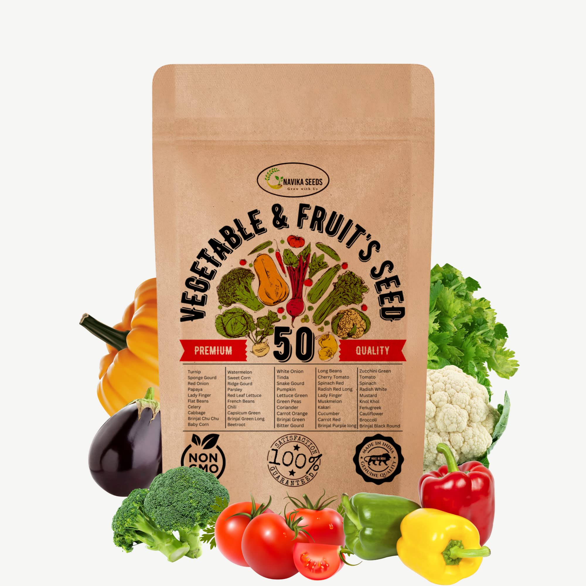 Navika Seeds ; Grow with Us 50 Packet Vegetable & Fruits seeds Packet for Home Gardening Pots & Patio Seeds Planting. Organic & Hybrid Vegetable & Fruits seeds Combo. With E book for Home Gardening. (B0B53YWFWD) Amazon Price History, Amazon Price Tracker