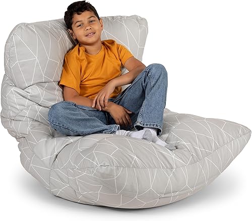 Miniatura 39 de Big Joe Roma - Puf para niños, sherpa de avena y rosa del desierto, gamuza vegana, 2 pies, ligero, recargable, asiento para niños Avena/Rosa del