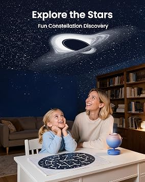 POCOCO Galaxy Star Projector with 2M-Pixel Lens & 5K Discs | Home Planetarium Projector for Relaxation, Study, and Sleep Aid | Includes 2 Films | Ideal Gift