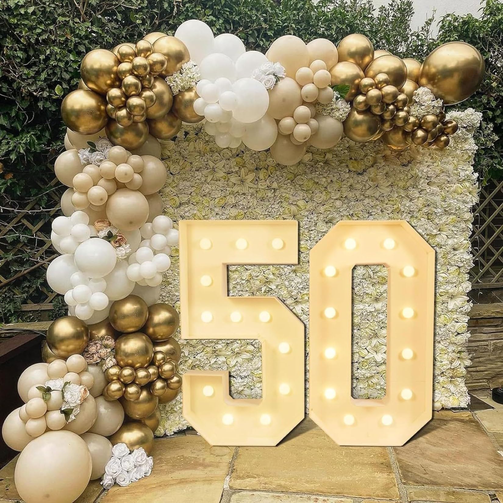Marquee Light Up Number 4arge - Set di cornici decorative con luce calda, per matrimoni, San Valentino, feste di compleanno, 120 cm