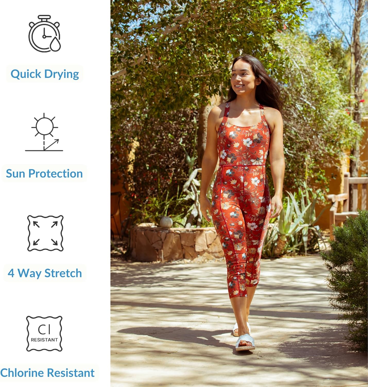 Sporti Women's Boyleg One Piece Swimsuit - Cropped Unitard Bathing Swimsuit - Athletic Full Coverage Lap Swimming Suit