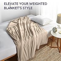 Vista 6 de YnM Funda de edredón de algodón para mantas con peso (caqui, 36 x 48 pulgadas)