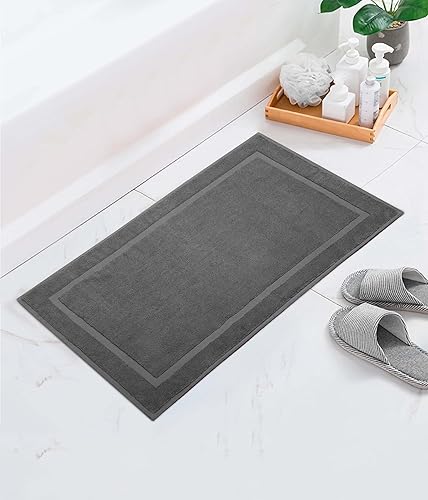Miniatura 8 de 2 alfombras de baño Cotton Craft, alfombra de baño 100 % algodón de 8.26 x 13.38 pulgadas, tamaño grande 2.20 libras 2 capas muy absorbente suave se