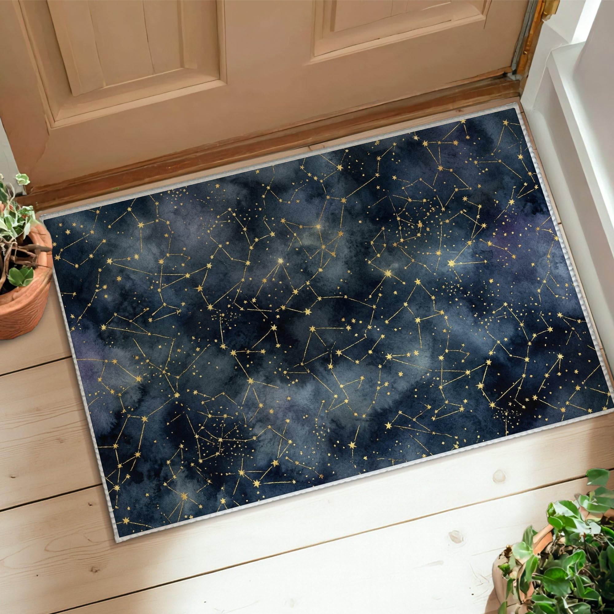 Tapis ciel nocturne antidérapant pour entrée et salle de bain