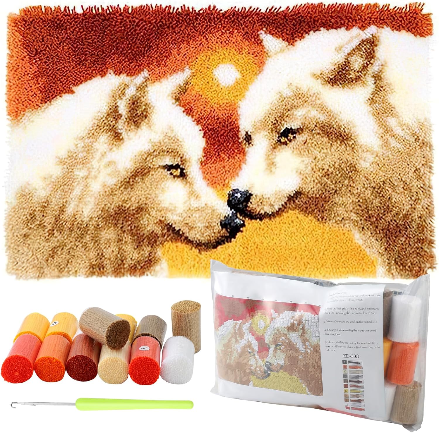 WAKERUG Latch Hook Kits Rugs, DIY Latch Hook Kits, DIY Latch Hook Rug