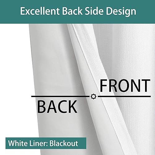 Miniatura 4 de LORDTEX Cortinas opacas texturizadas con aspecto de lino con forro aislante térmico, cortinas de ventana gruesas y pesadas con ojales para