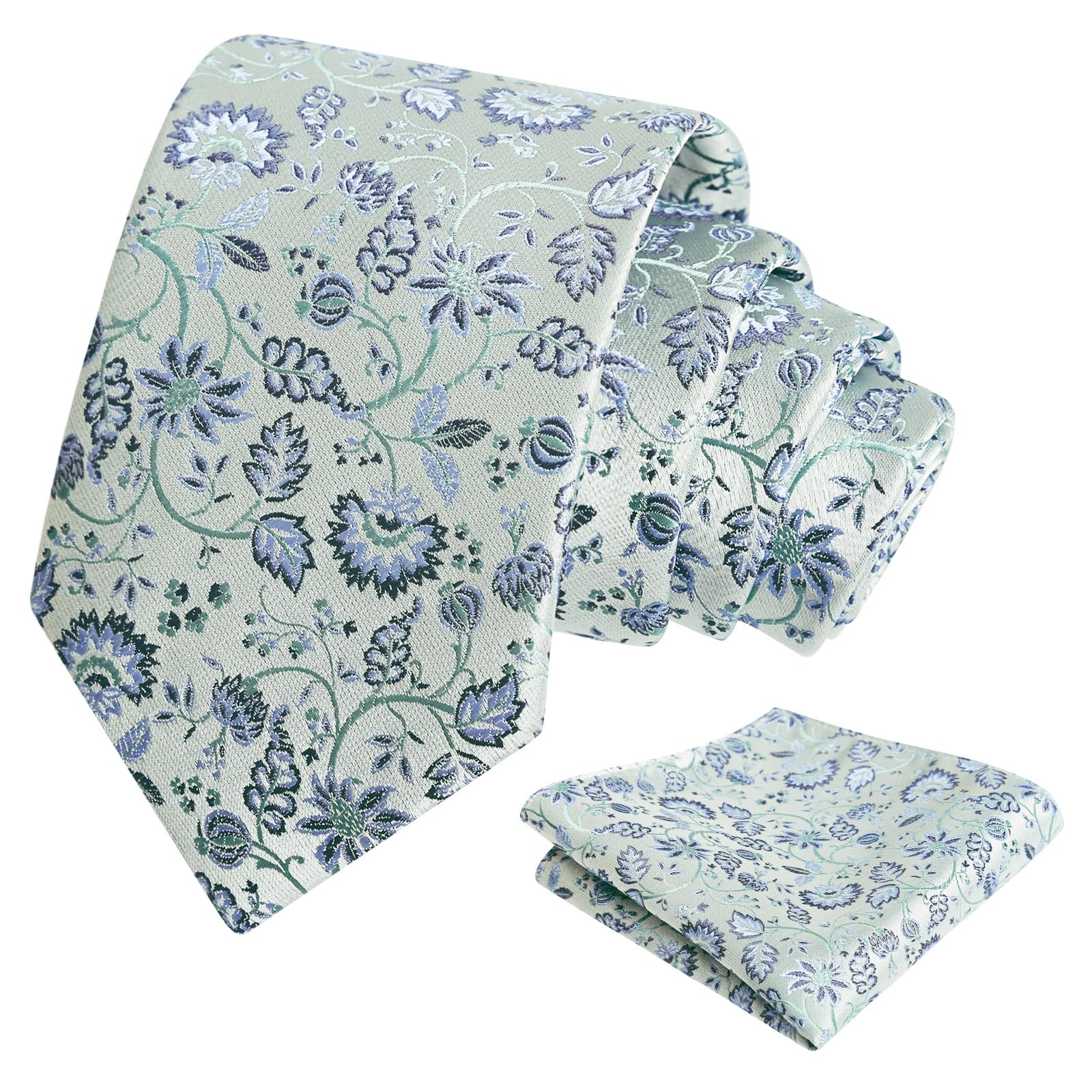 Alizeal Mens 3.15inches Leaf Flower Pattern Tie Set