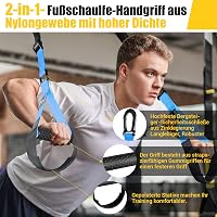 COFOF Sling Trainer Edzőkészlet - Teljes Test Edzés Otthon, Ajtórögzítővel, Hordozható Edzőheveder Szett Edzési Útmutatóval, Kék 4