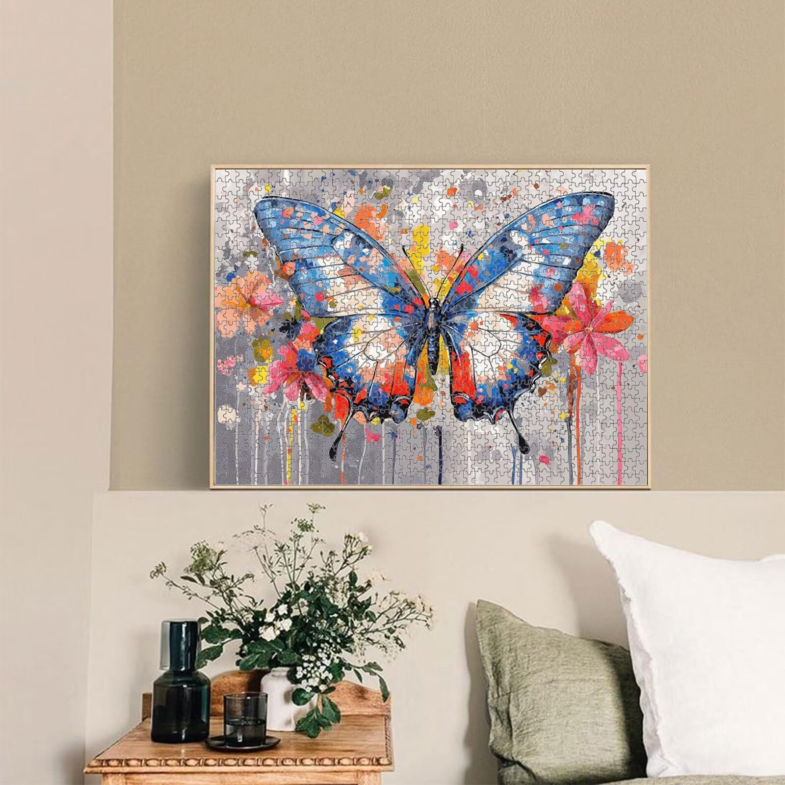 5000 elementów Puzzle dla dorosłych Motyl & Kolor Solidne drewniane puzzle 1T#542 | Drewniane puzzle, precyzyjne cięcie, żywe atramenty, relaksujący wypoczynek, wystrój domu, prezent, 105x181cm