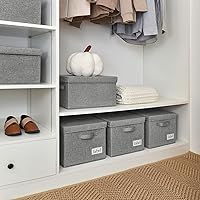 Vista 2 de GRANNY SAYS Contenedores de almacenamiento con tapas, organizadores de armario de ropa blanca y cestas de almacenamiento para estantes, contenedores