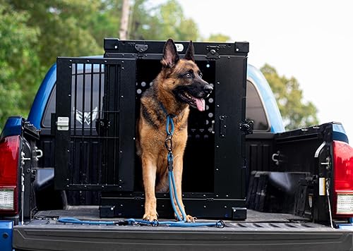 Miniatura 2 de Caja para perros de aluminio con recubrimiento en polvo totalmente plegable y resistente - Grande (negro)