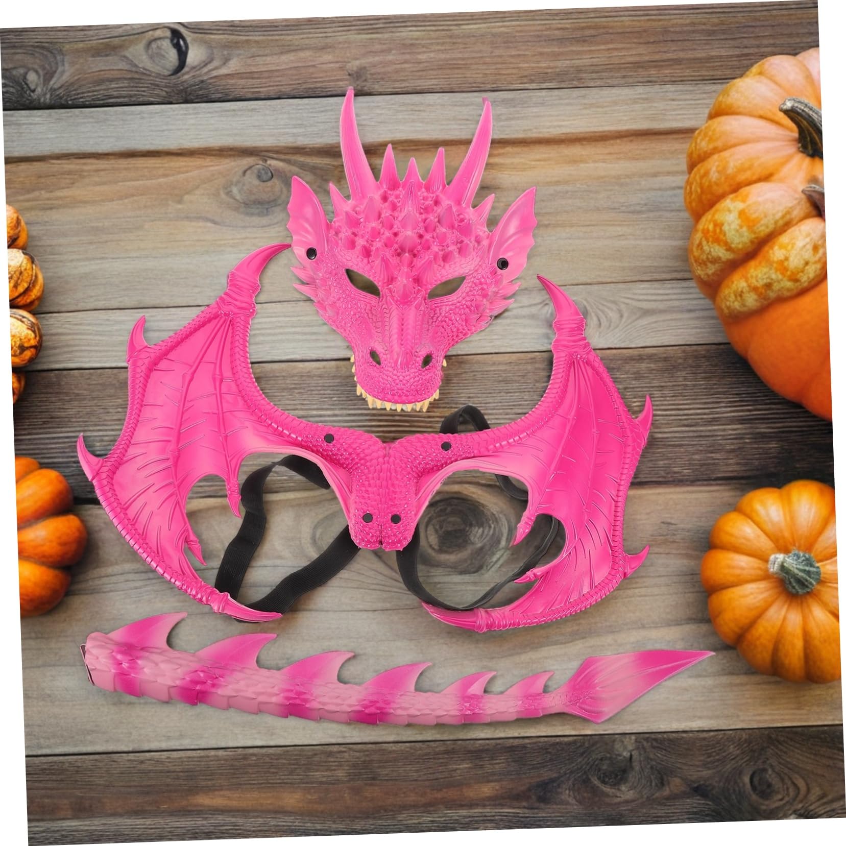 Mikikit 3 Pezzi Costume per Halloween con Resistente e Maschera per Giochi Ruolo e Feste