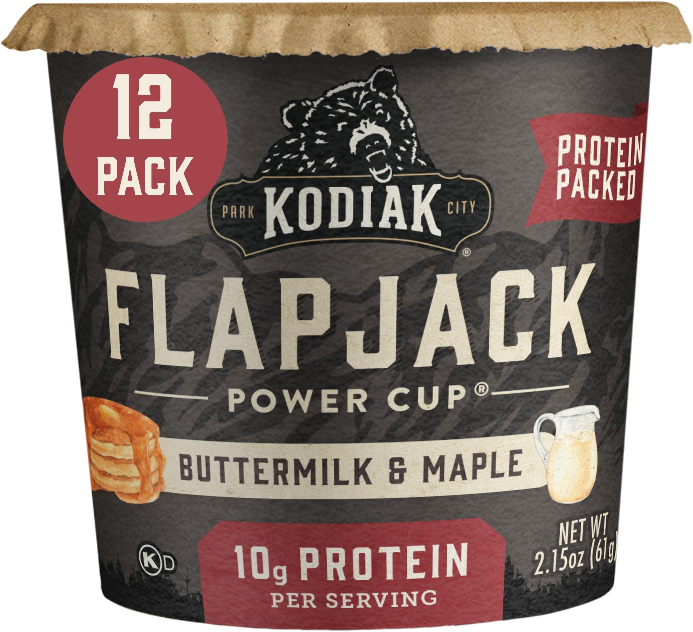 Kodiak Cakes Power Flapjack On the Go Baking Mix, Unleashed Buttermilk and Maple, 2.15 Ounce (Pack of 12) by Kodiak Cakes