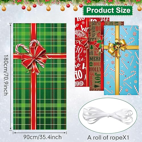 Miniatura 9 de Tranqun 4 piezas de decoración de puerta de Navidad de 71 x 35 pulgadas, telón de fondo para puerta delantera, cubierta colgante de puerta de