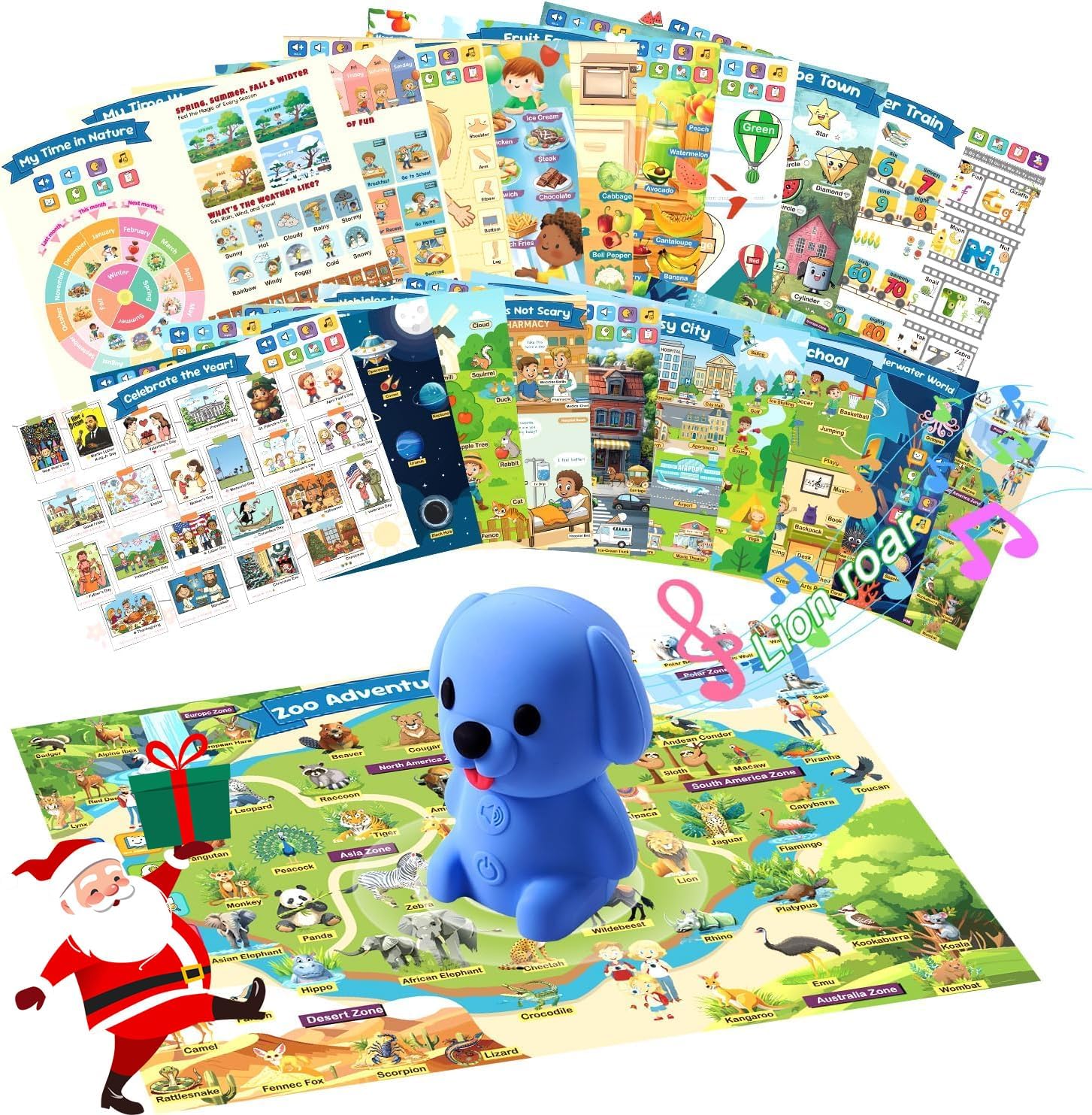 Educational Toys for 2+ Year Old,Talking Pen with 20 Interactive Toddler Learning Posters,Preschool Learning Activities,Toys for Autistic Kids,Birthday Gifts for Boys Girls Ages 2 3 4 5 6