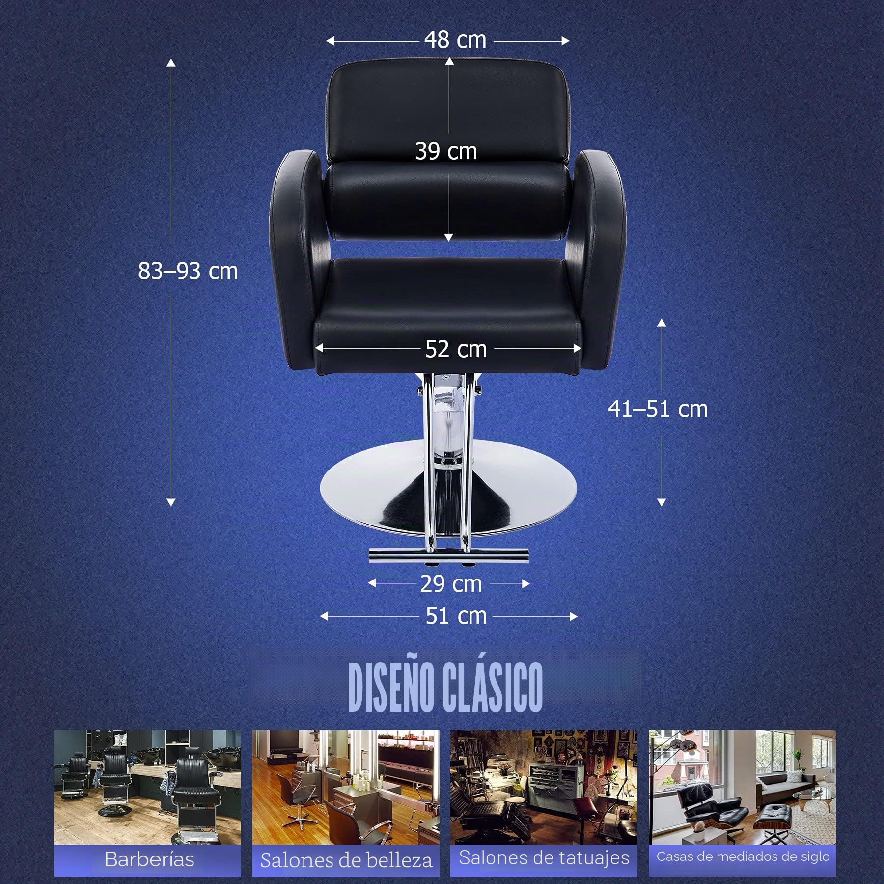 CO-Z Silla de Peluquería Reclinable con Reposacabezas y Reposapiés Sillón de Peluquería Giratoira de Altura Ajustable Silla de Barbero de Alta Resistencia para Salón de Belleza | Sillón de Peluquería Giratoira de Altura Ajustable Silla de Barbero de Alta