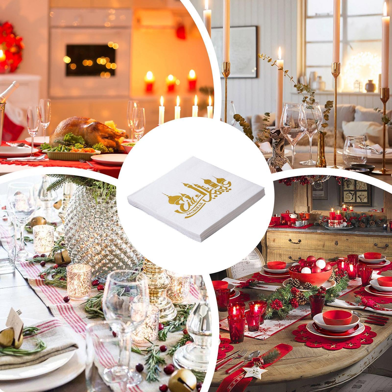 Dîner festifs, serviettes festives papier Holiday Napkins