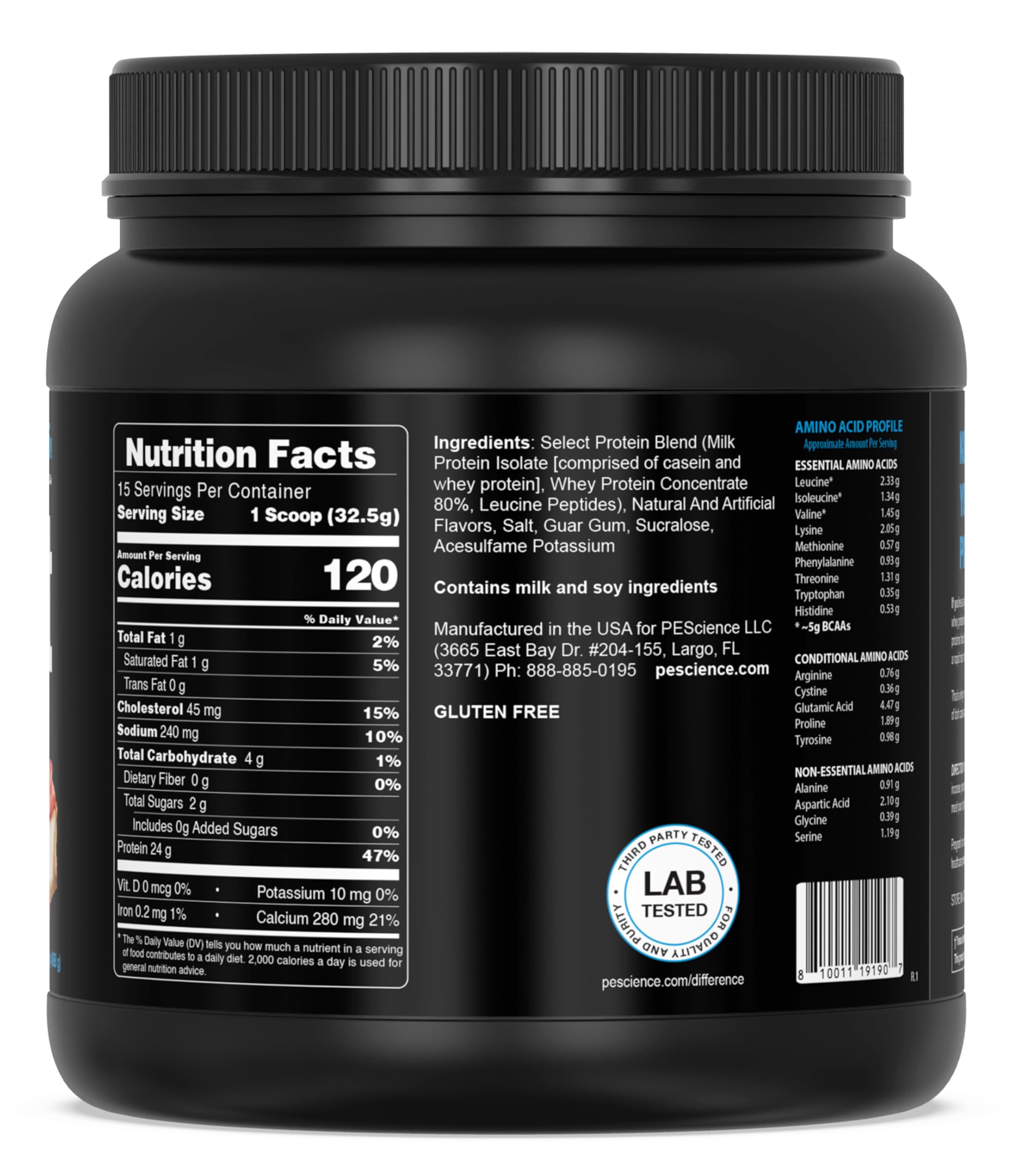 PEScience Select Protein Powder, Strawberry Cheesecake, 15 Servings — Amazon image 4