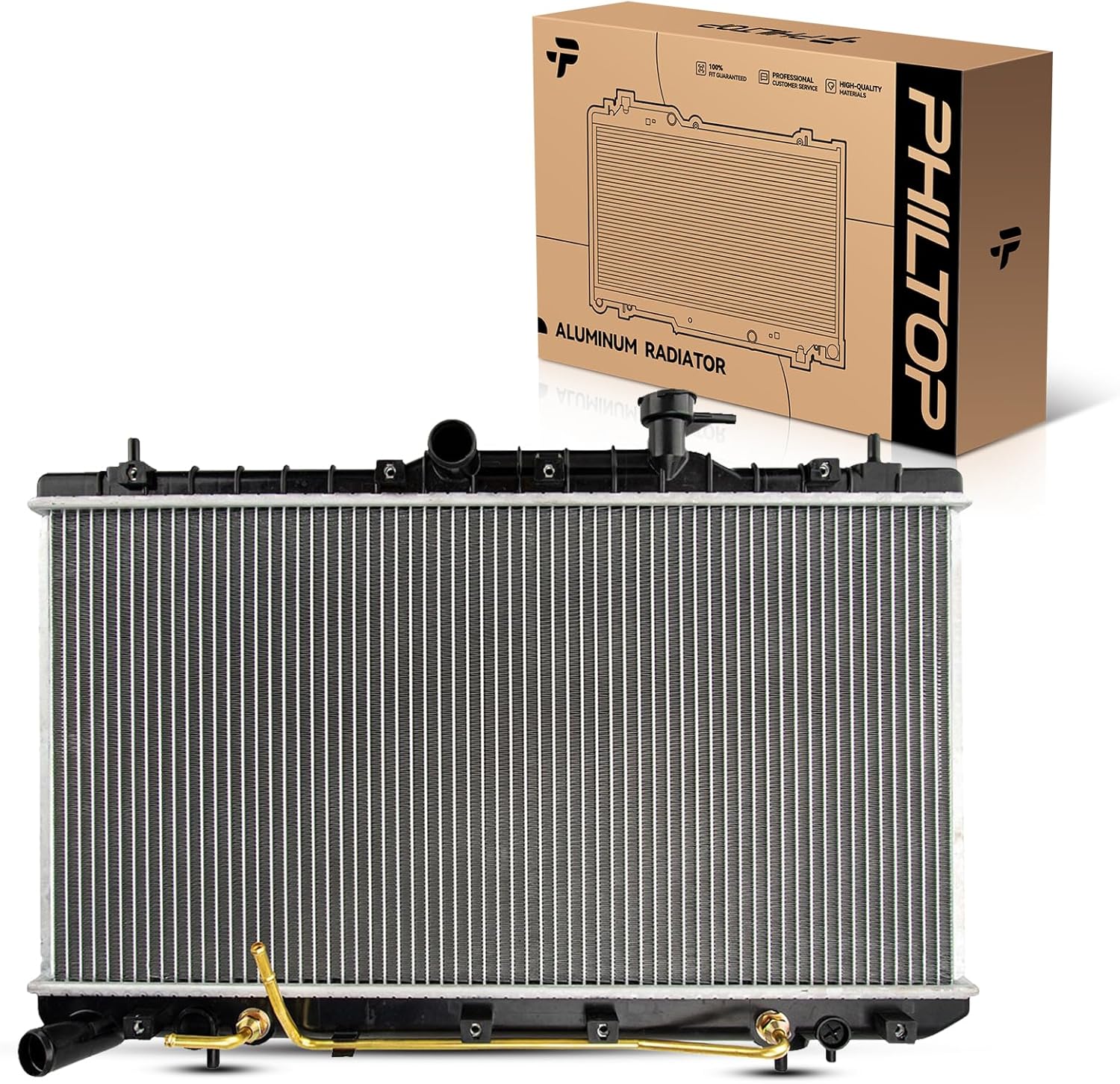 PHILTOP Aluminum Radiator Fit for 2001-2005 Accent, 2000 Accent 1.5L 2338