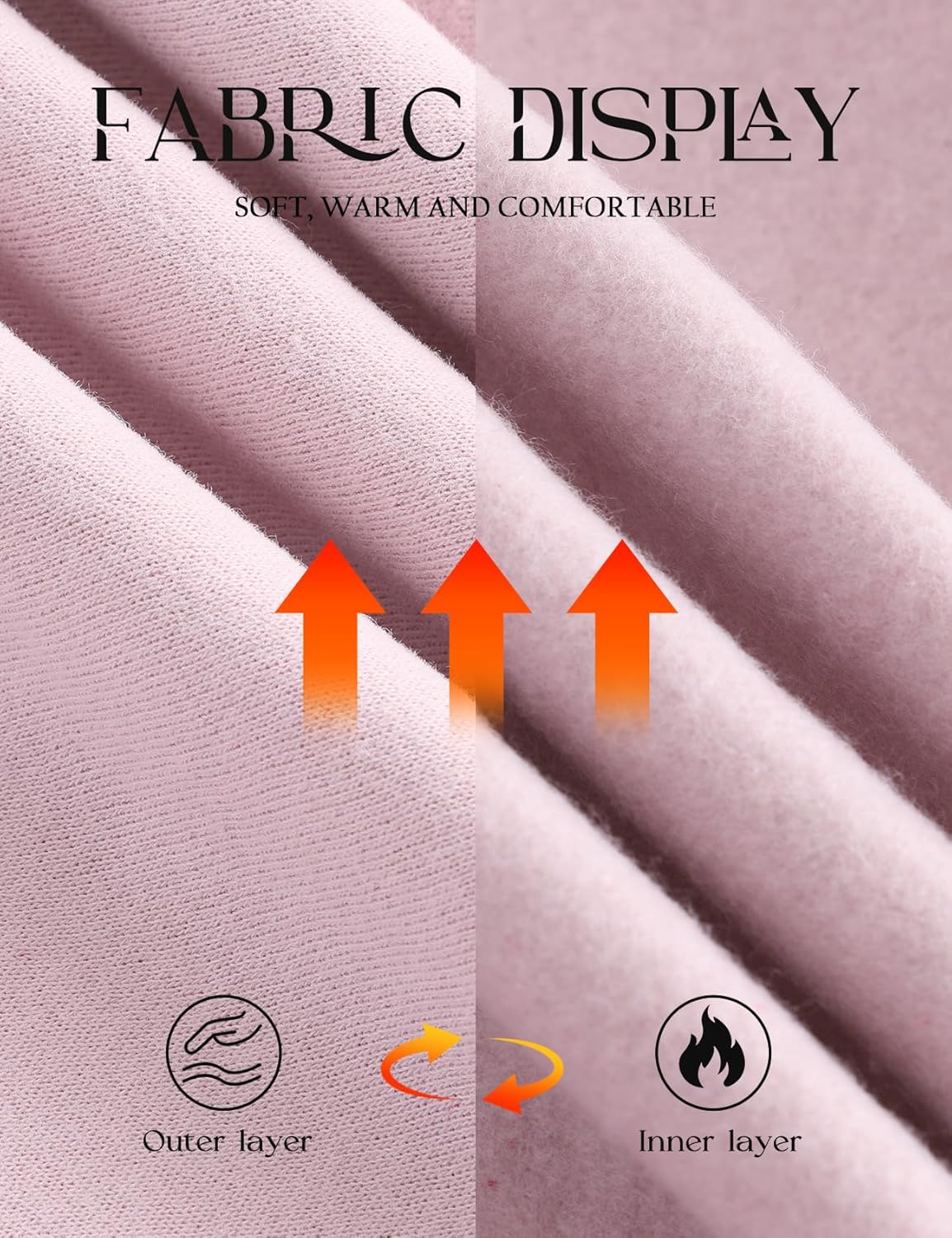 Wyeysyt Womens Crewneck Sweatshirt Oversized Long Sleeve Fleece Lined Sweatshirts with Drawstring Ruffle Hem - Image 2