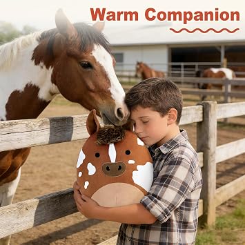PEACH CAT Original Appaloosa Horse Stuffed Animal 12 Cute Horse Plush Soft Plushies Toys Gifts for Kids Adults Brown