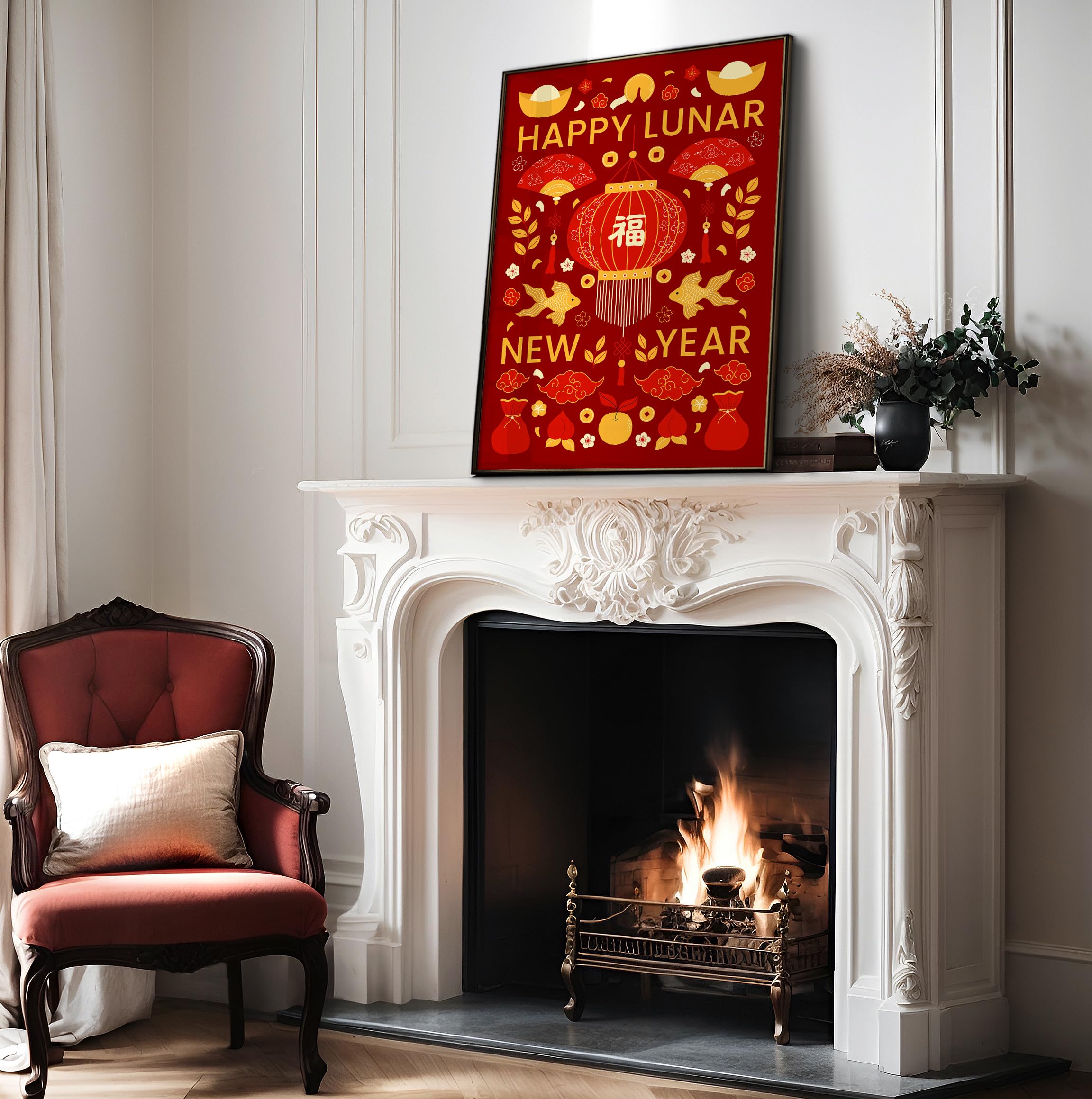 Amazon.com: Poster Master Happy Lunar New Year Poster - Chinese