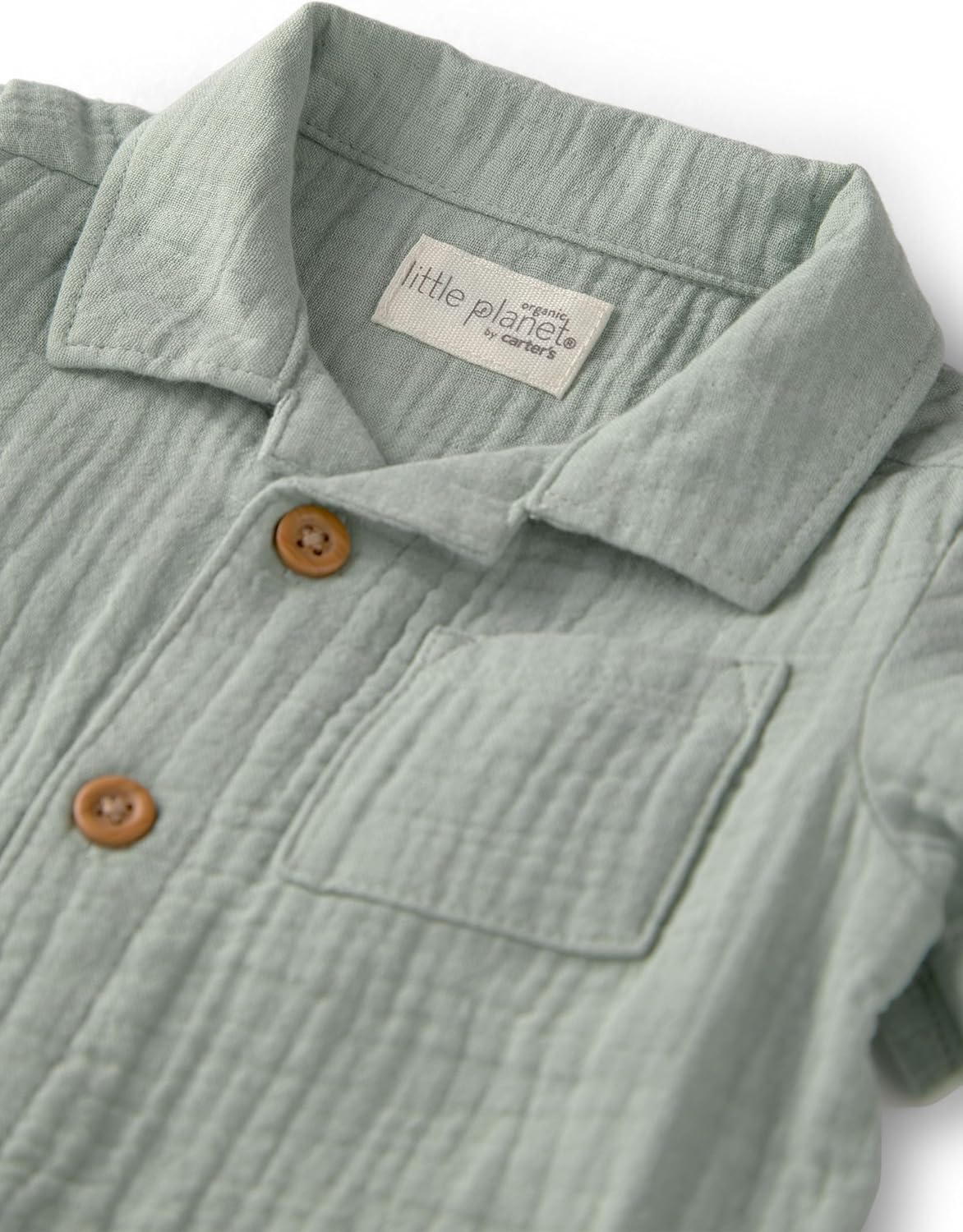 little planet by carter's unisex-baby Waffle Knit Button-Front Jumpsuit made with Organic Cotton