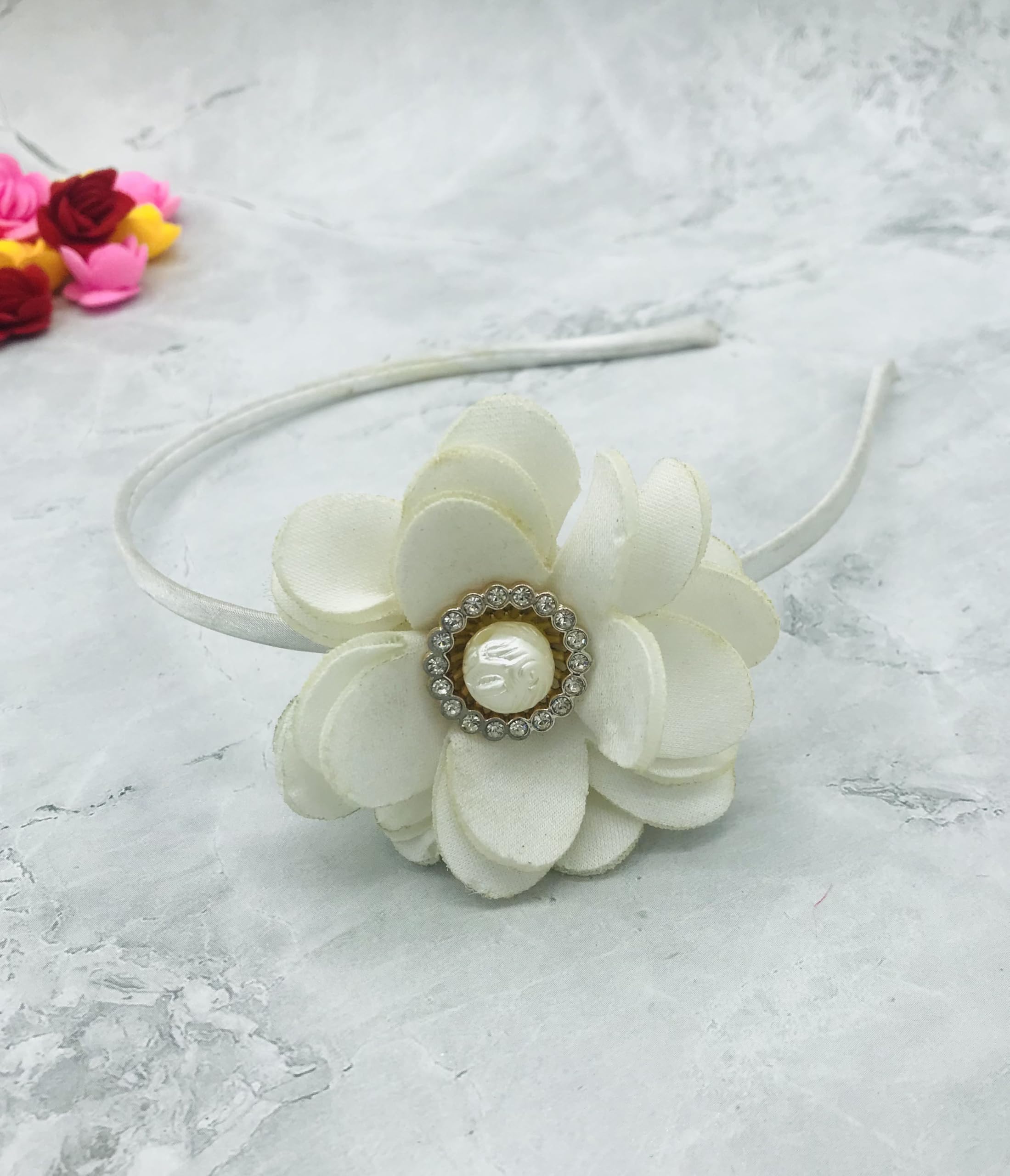 StayBuy™ Baby Hair Band Flower Headband For Kid Girls Baby Head Band (Color-White, Pack of-01)-picture-41