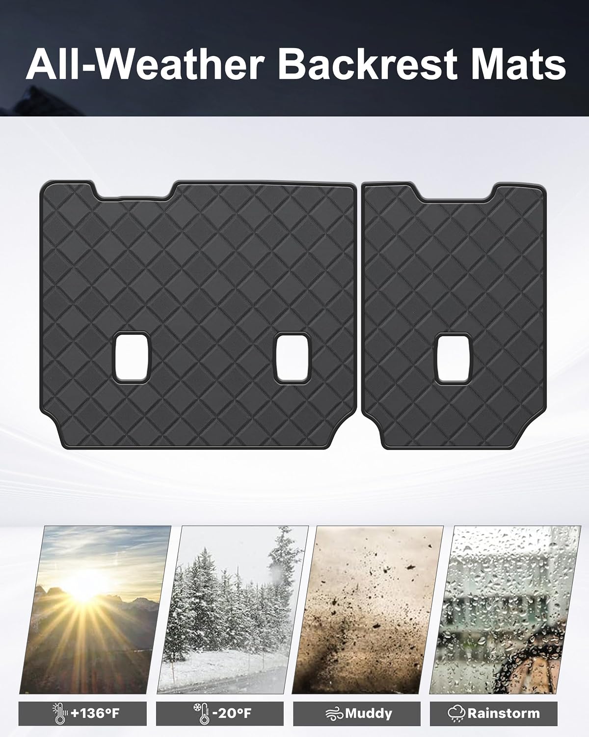 Cargo Liner & Backrest Mat for 2015-2020 Chevrolet Tahoe/GMC Yukon(Not for XL) - Custom Fit PU Leather Trunk Liner - All Weather Cargo Mats for Chevy Tahoe/GMC Yukon 2015-2020