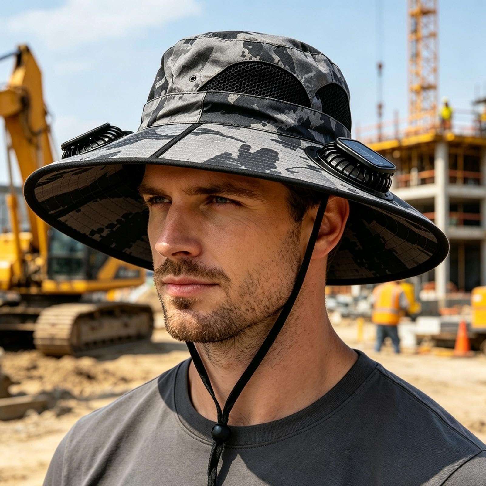 Sombrero con Ventilador Solar Gorro Transpirable 3 Velocidades