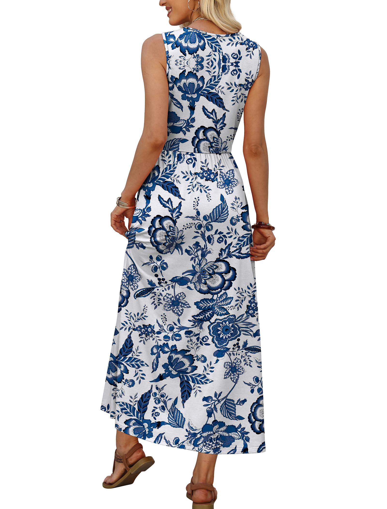 WIHOLL Summer Dresses Babydoll Maxi Dress Empire Waist Beach Vacation Sundresses 2026 with Pockets — view 5