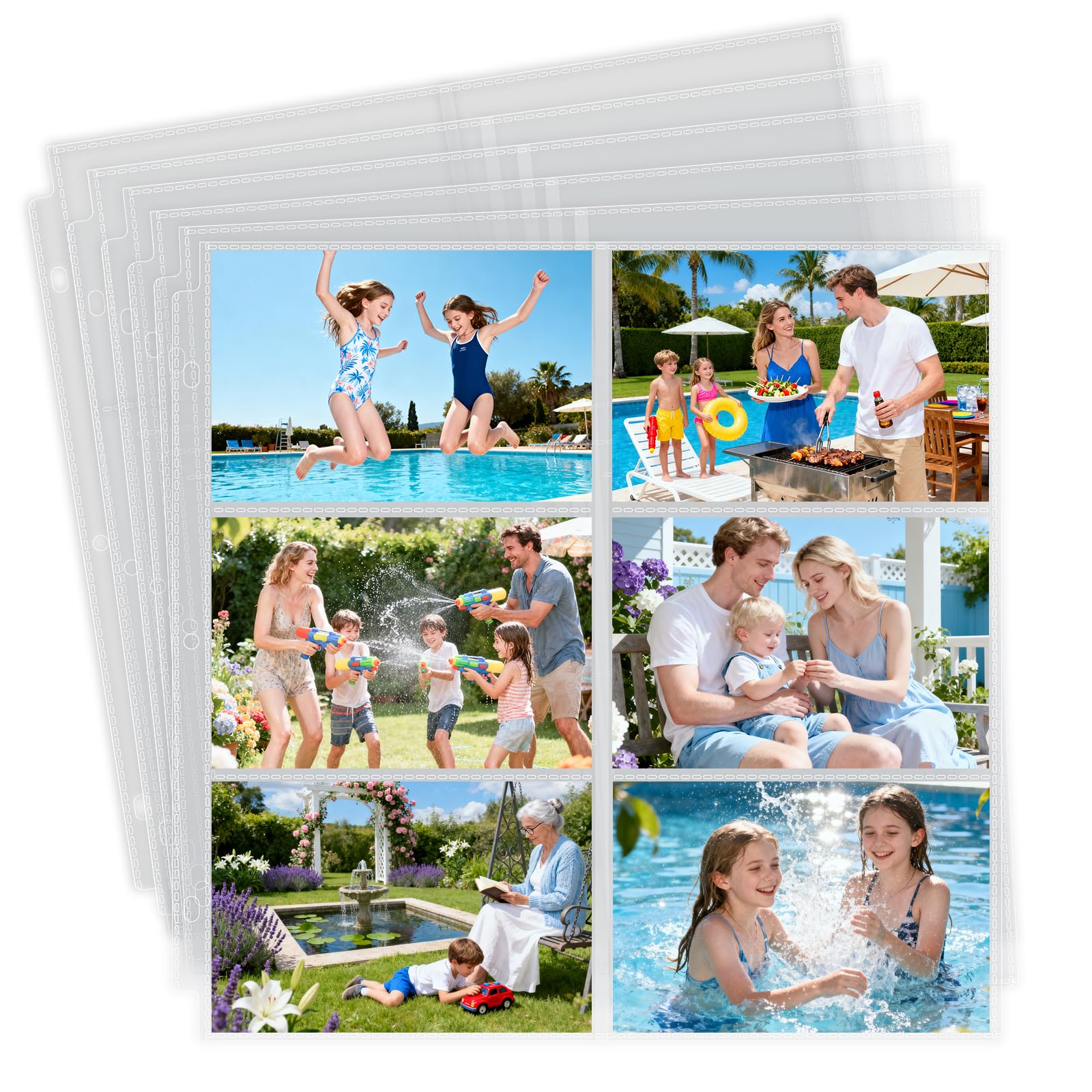 25 Ultra Pro 4x6 Photo Postcard 3-Pocket Album Pages - Binder Pages For Index Cards
