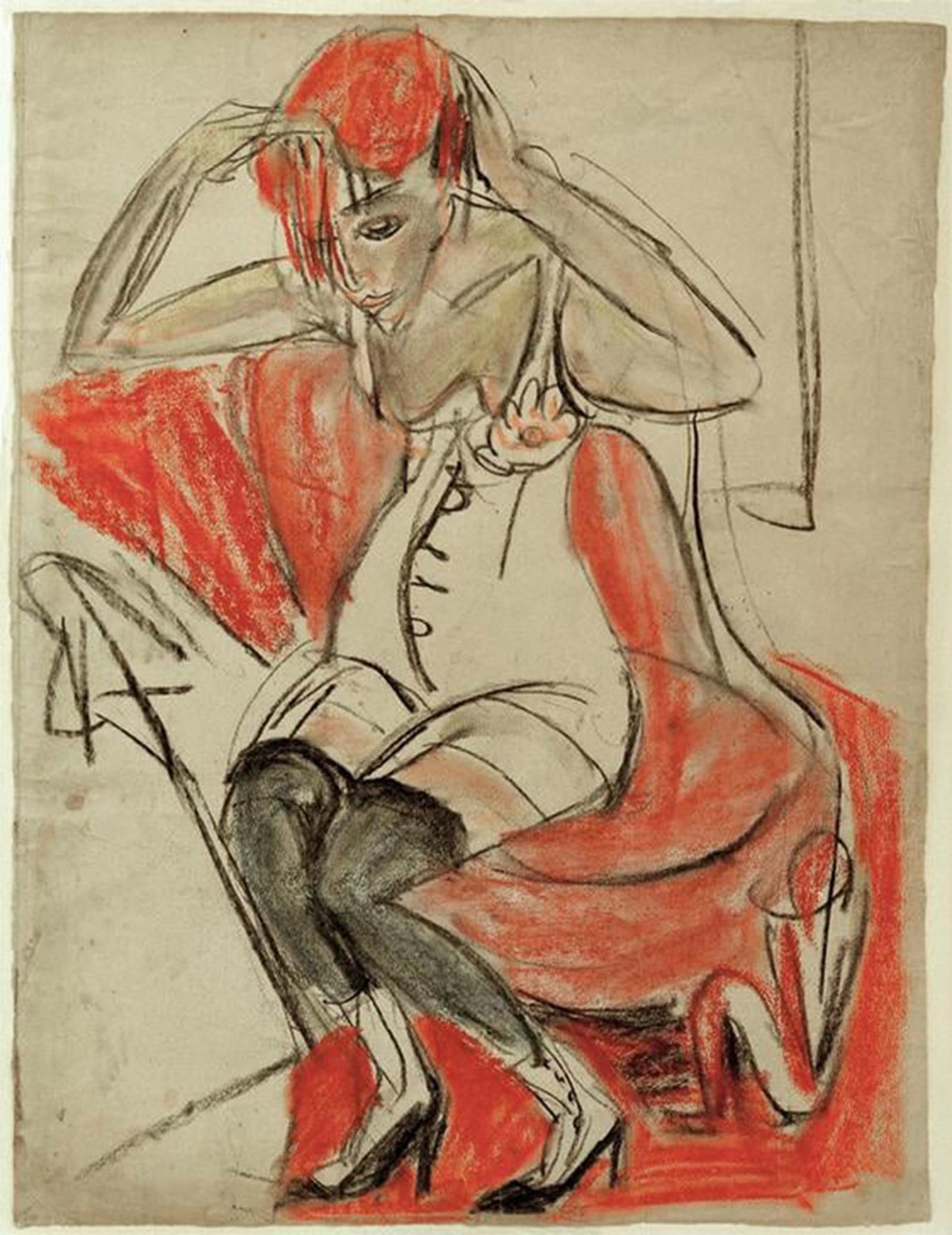 POSTERIIk Vintage Print Pop Art Landscape Artwork Girl on violet armchair by Ernst Ludwig Kirchner Art Prints for Office Home Decor 60x90cm