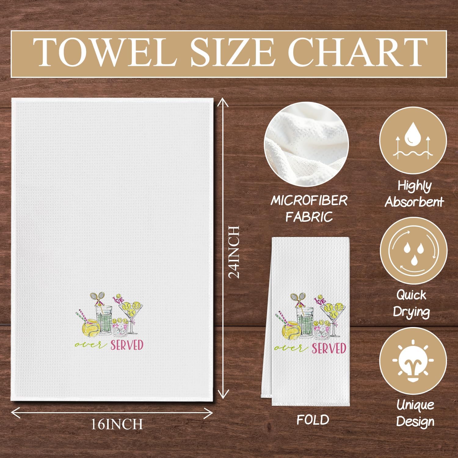 Tennis Player Gifts for Women Martini Cocktail Kitchen Towels Gifts for Tennis Lovers Professionals Dish Tea Martini Cocktail Lovers Decorative Hand Towels for Kitchen Decor,16X24 Inch - Image 6