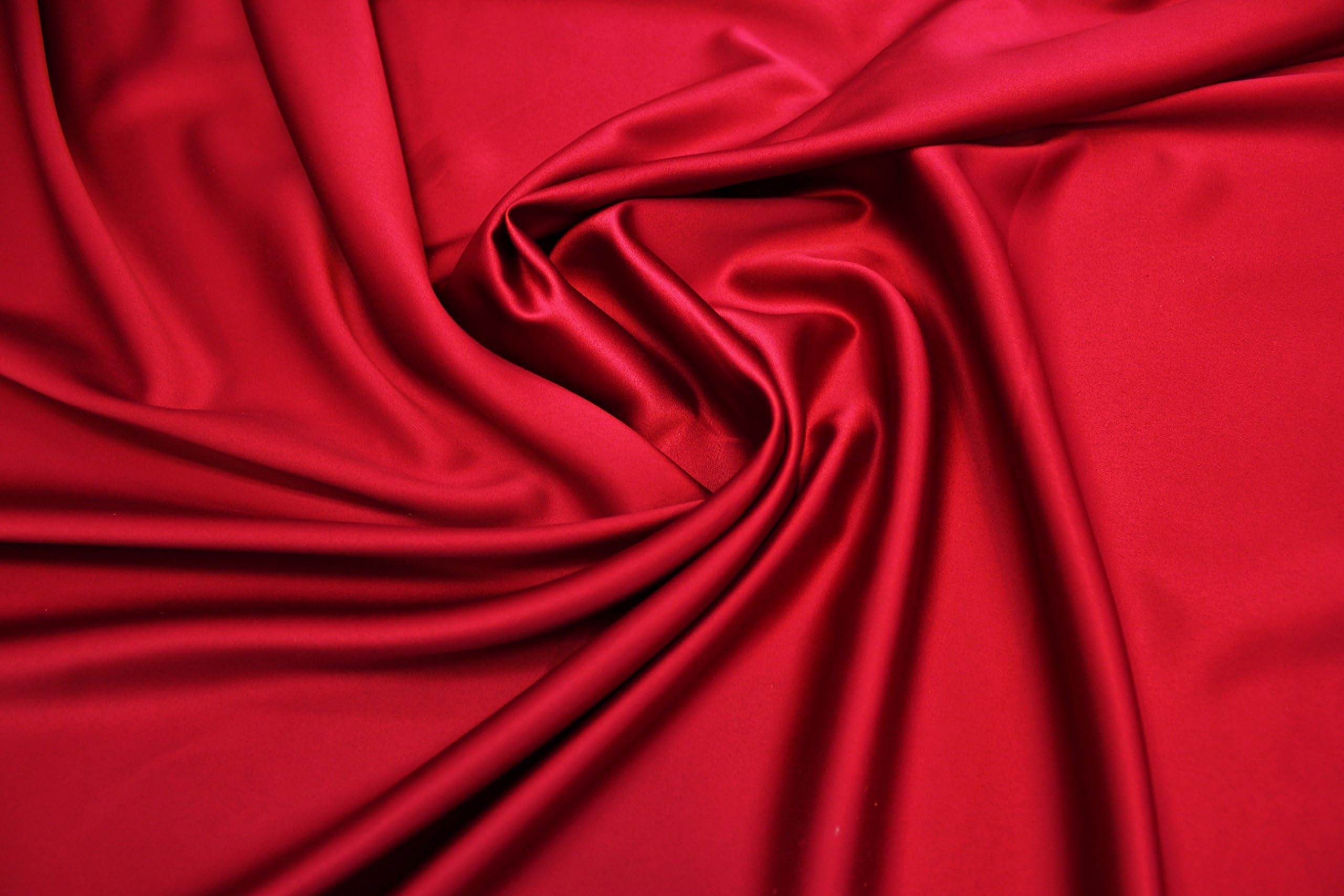 Silk Touch Satin Fabric, Imitation Silk Satin Charmeuse 2way Stretch, Very Soft (Crimson)
