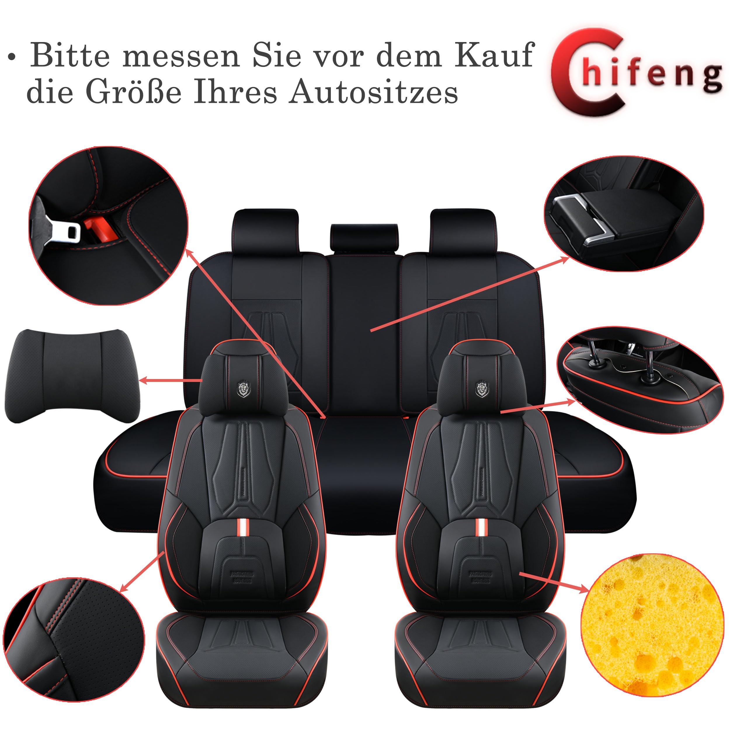 Universelle Auto-Sitzbezüge Komplettset, Fahrzeuginnenausstattung, Autositzbezüge Nappa-Leder – passend für 90% Autos, SUVs und Geländewagen (Schwarz,for Skoda Superb -2014)