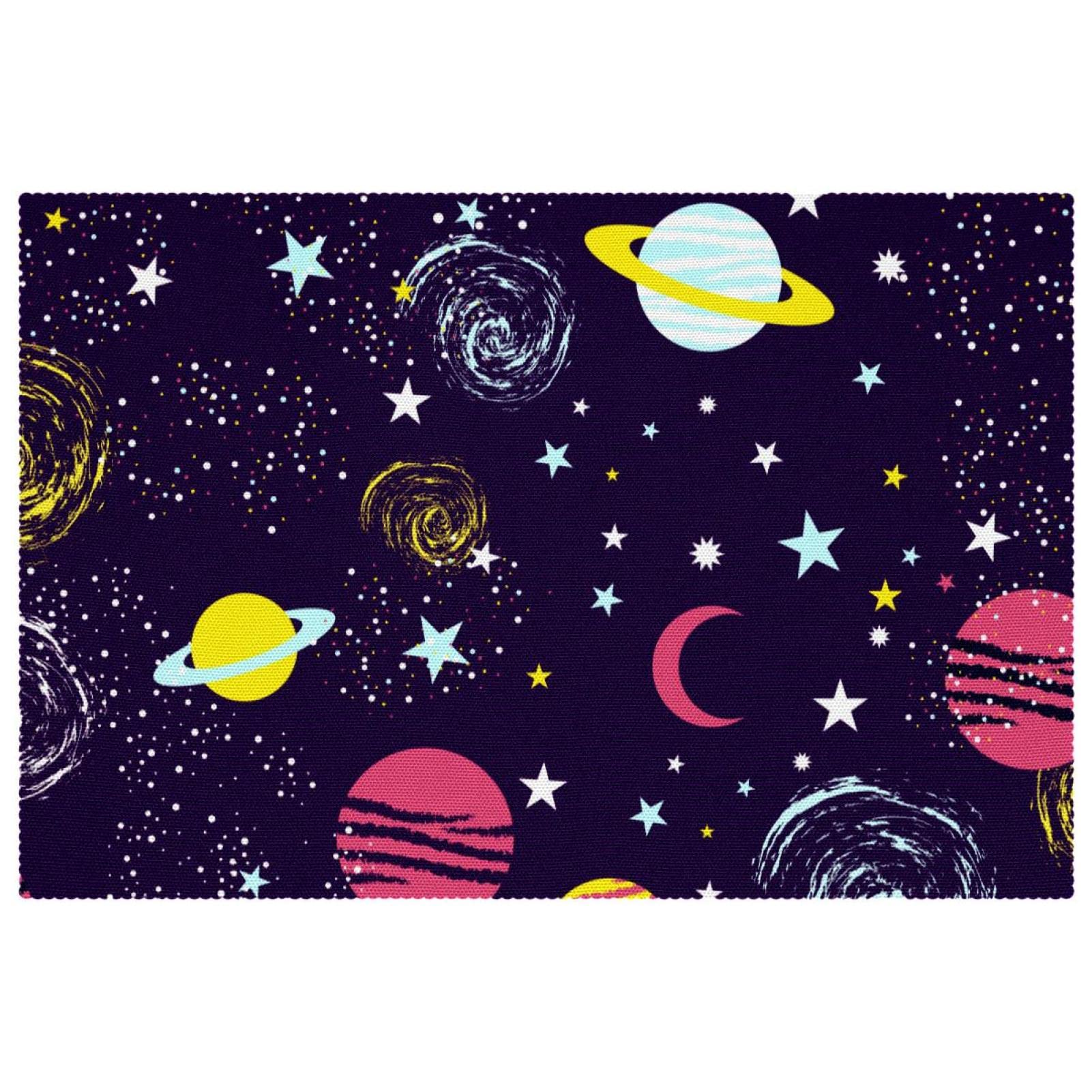 Set de table galaxie anti-tache et anti-chaleur pour table propre