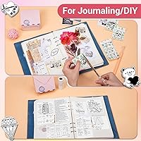 Vista 7 de Mini impresora de calcomanías, bolsillo Bluetooth con 1 rollo de papel, fabricante de calcomanías térmicas sin tinta compatible con iOS y Android