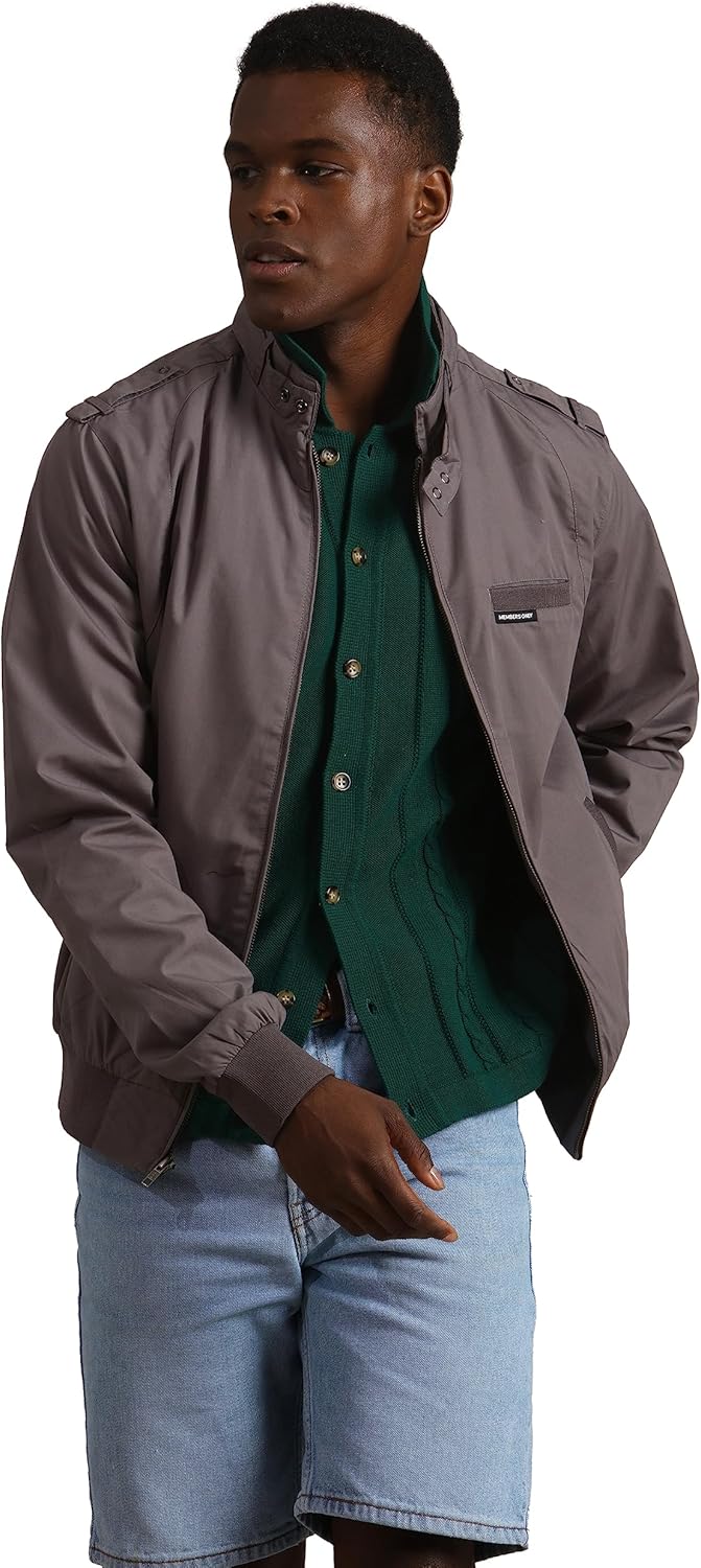 Members Only Original Iconic Racer Jacket for Men | Slim Fit | X-Large Grey