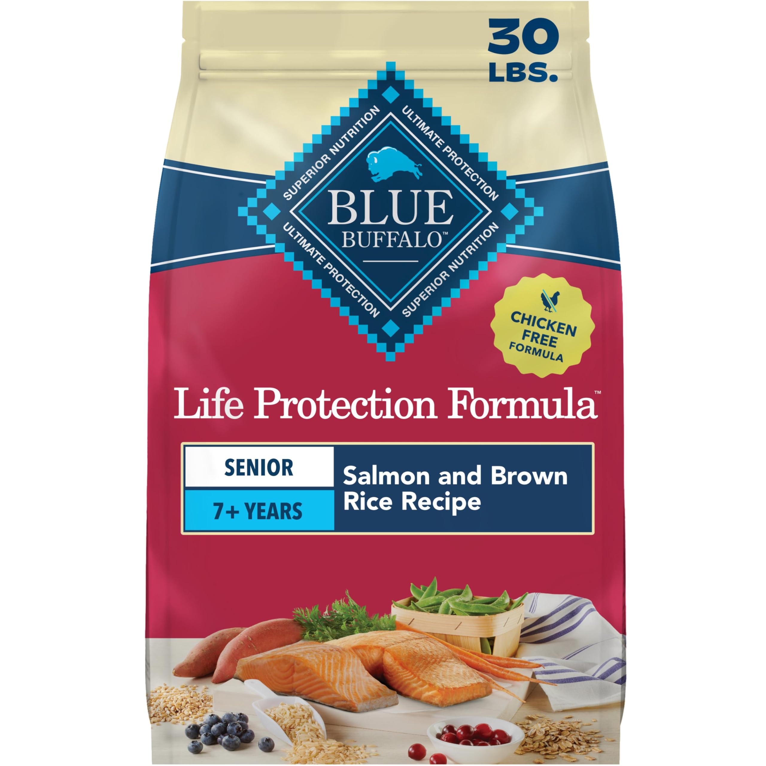 Blue Buffalo Life Protection Salmon & Brown Rice Senior Dry Dog Food