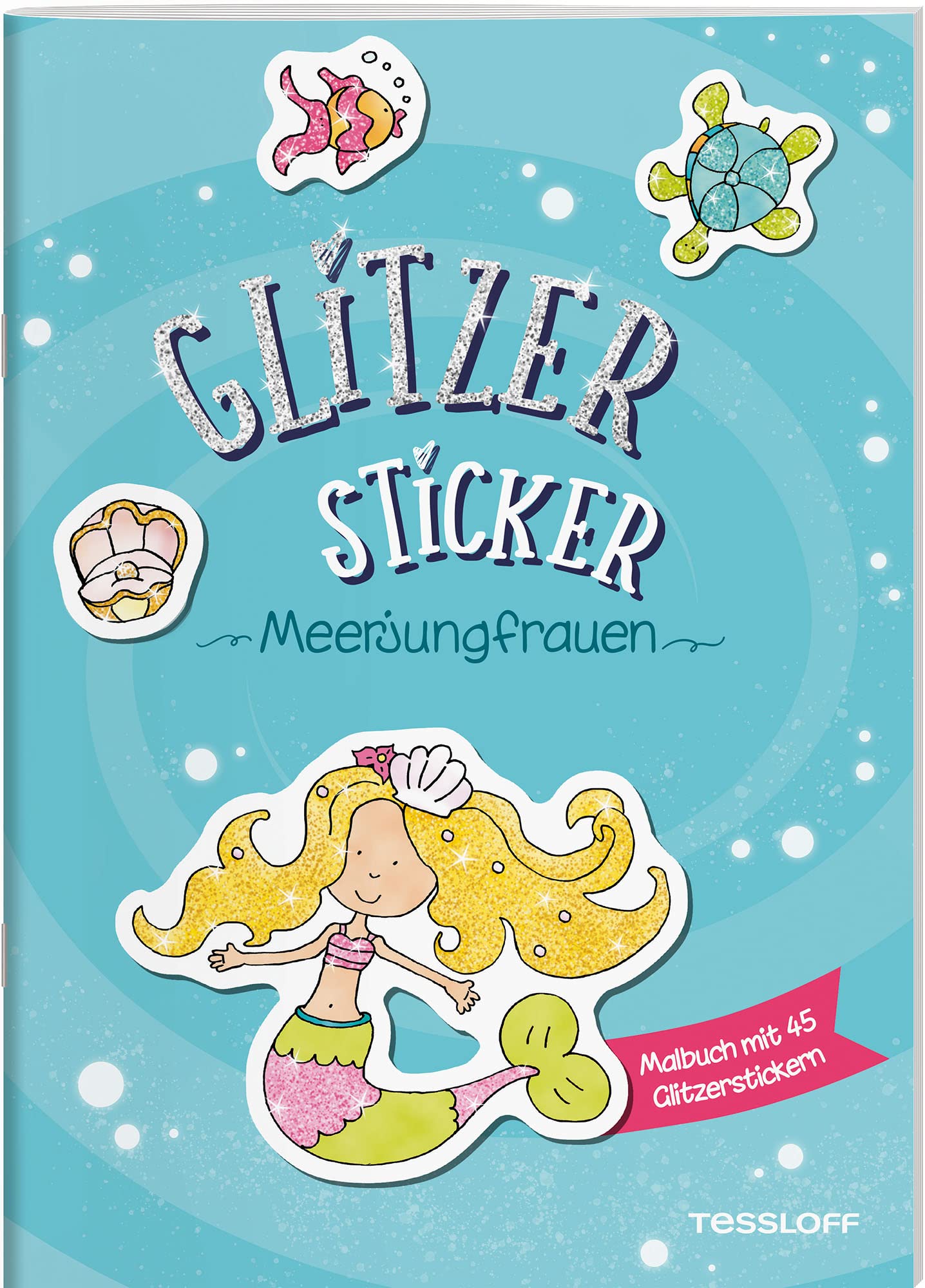 Glitzer-Sticker Malbuch. Meerjungfrauen: Mit 45 glitzernden Stickern